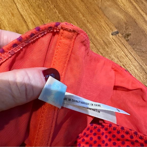 Free People Intimately Women’s Orange Polka Dot Bandeau Top Stretchy Side Boning - Picture 4 of 7